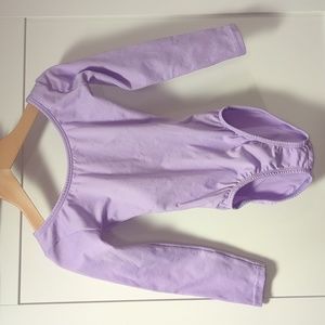 Leotard Boutique Girls Small (4-5) Lavender Light Purple Long Sleeve Leotard
